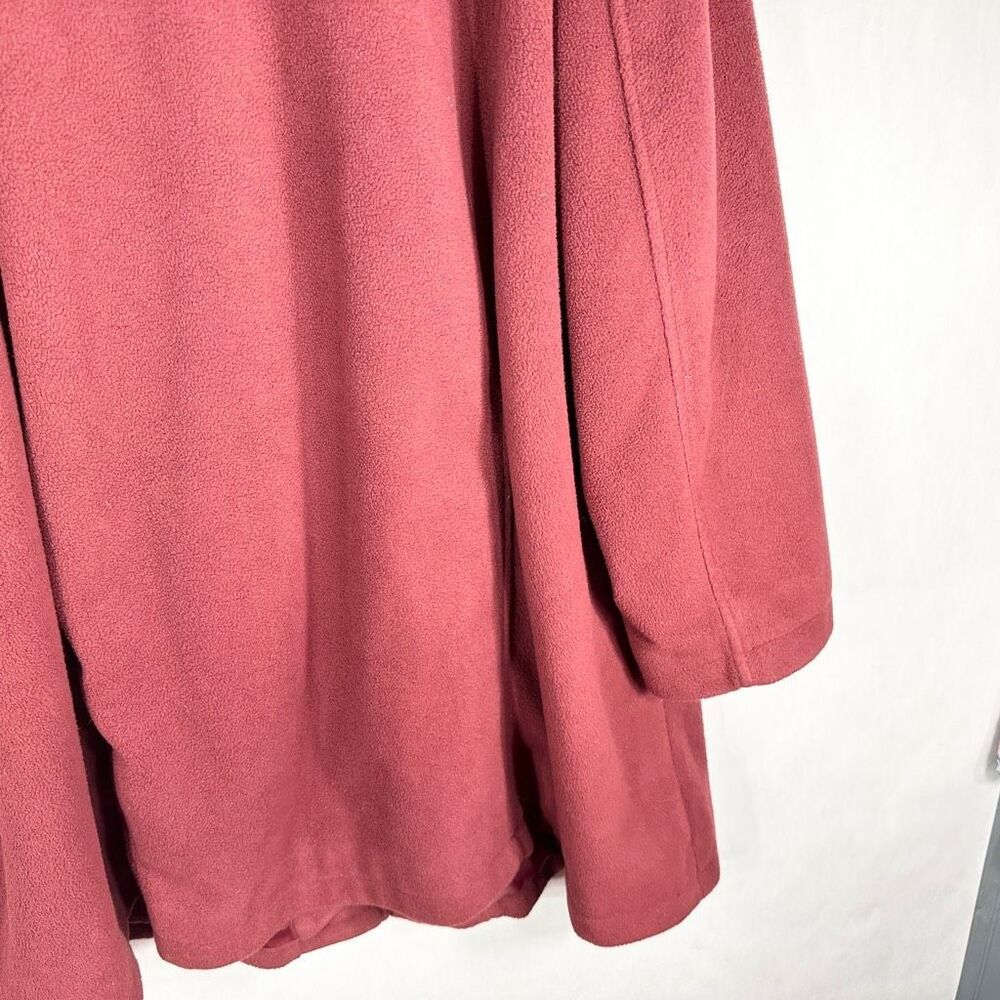 Woman Within 26W Coat Fleece Jacket Hooded Heavy Lined Red Maroon Buttons A - Picture 7 of 10